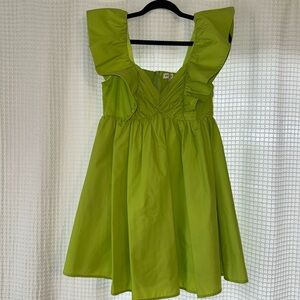 Entro Bright Green Ruffle Dress